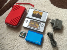 Nintendo DS Lite +HUSA NOUA+stilou+2 jocuri + incarcator original Stare Buna foto