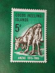 Insula Cocos 1965 ANZAC corp militar - serie nestampilata MNH foto