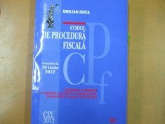 Codul de procedura fiscala Bucuresti 2012 Emilian Duca foto