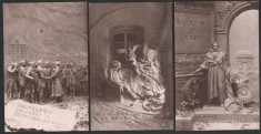 Lot 3 buc. c.p. ilustrate vechi,Franta, tema Napoleon, foto