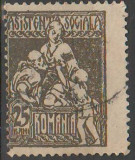 TIMBRE 114, ROMANIA, 1921, ASISTENTA, 25 BANI, EROARE PERFORARE DEPLASATA