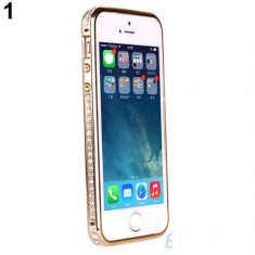 Bumper plastic auriu gold pentru iphone 5 + folie ecran cadou foto