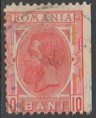 TIMBRE 119, ROMANIA, 1900/06, SPIC DE GRAU, 10 BANI, EROARE DANTELURA DEPLASATA. foto