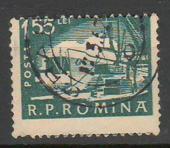 TIMBRE 113, ROMANIA, 1960, UZUALE; 1,55 LEI, EROARE PERFORARE DEPLASATA
