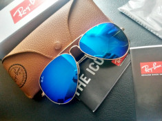 Ochelari de Soare RayBan RB 3025 112/17 58-14 Ray Ban AVIATOR Blue MIRROR SET !! foto