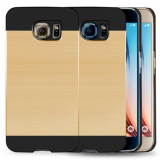 Husa MOTOMO GOLD pelicula aluminiu Samsung Galaxy S6 si folie protectie ecran, Transparent
