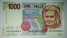 Bancnota Italia 1000 lire - 1990 - VF foto