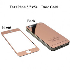 Iphone 5 5S - Folie Sticla Securizata ROSE GOLD - Tempered Glass foto