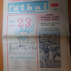 ziarul fotbal 22 august 1968-etapa a 2-a a diviziei A la fotbal