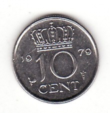 Olanda 10 centi 1979 - Juliana foto