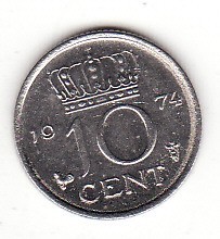 Olanda 10 centi 1974 - Juliana foto