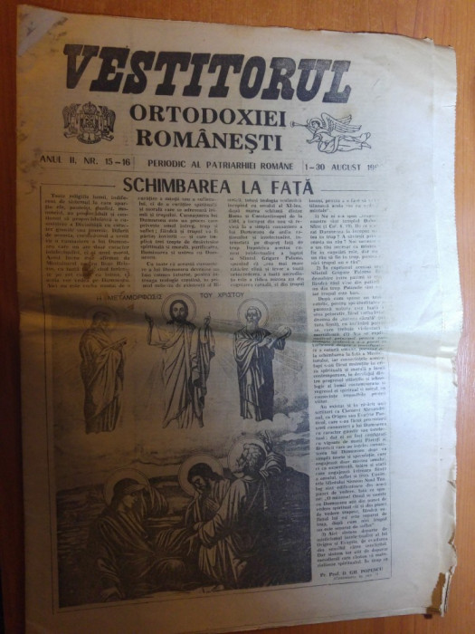 ziarul vestitorul ortodoxiei romanesti 1-30 august 1990