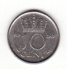 Olanda 10 centi 1950 - Juliana foto