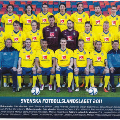 Foto fotbal echipa nationala a SUEDIEI 2011(dimensiuni 21X15 cm)