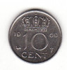 Olanda 10 centi 1969 - Juliana, Europa, Nichel