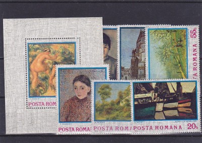 Romania Impresionism colita si serie , nr lista 839 840. foto