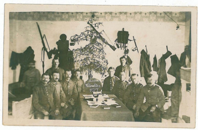 970 - ARMY, Soldiers, Christmas Romania - old PC real PHOTO - unused 1917 foto