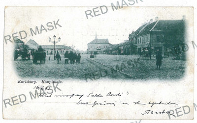 1899 - ALBA-IULIA, Market, Litho - old postcard - used - 1898 foto