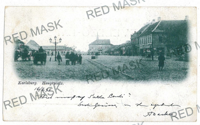 1899 - ALBA-IULIA, Market, Litho - old postcard - used - 1898