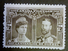 1908 CANADA 300 ani Quebec = 8 eur necirculat, cu sarniera foto