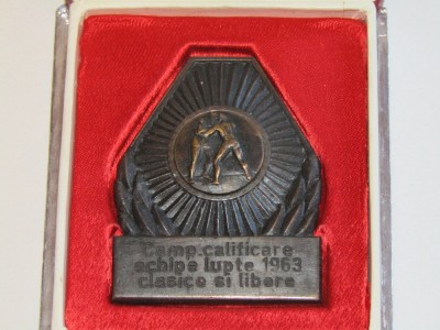 Placheta veche - Camp. calificare echipe lupte 1963 clasice si libere foto