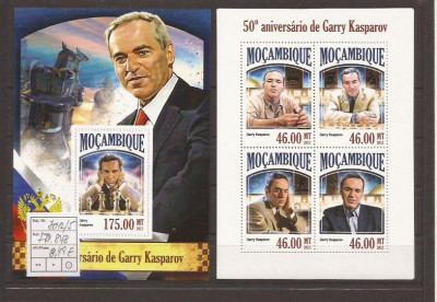 Mozambik - Garry Kasparov 7042/5+bl.848 foto