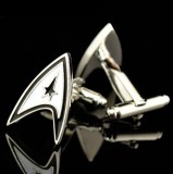 Butoni SUPER EROU STAR TREK argintii metal + ambalaj cadou, Inox