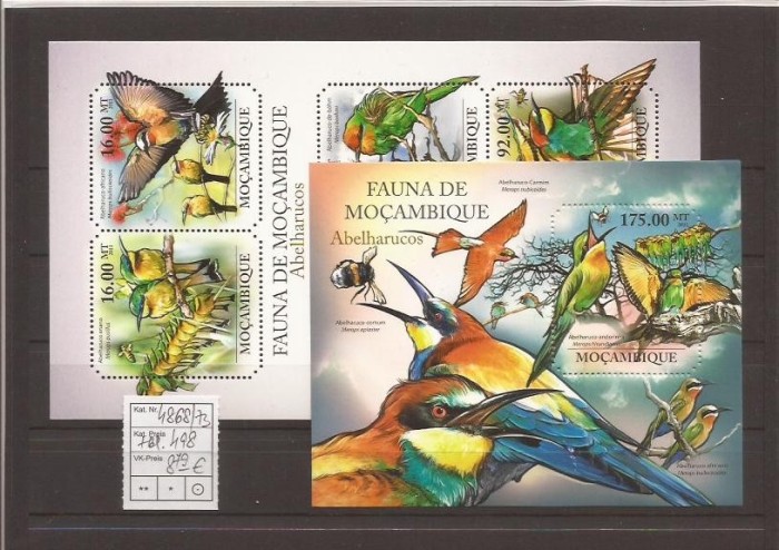 Mozambik - pasari 4868/73+bl.498