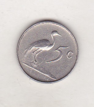 bnk mnd Africa de Sud 5 centi 1967 , fauna foto