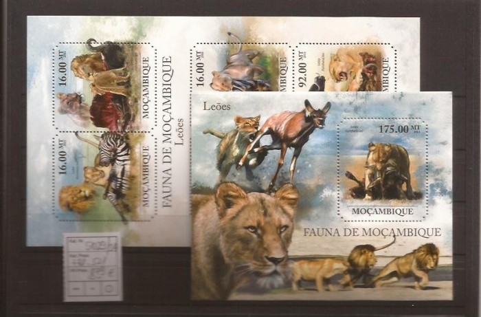 Mozambik - lions 5029/34+bl.521
