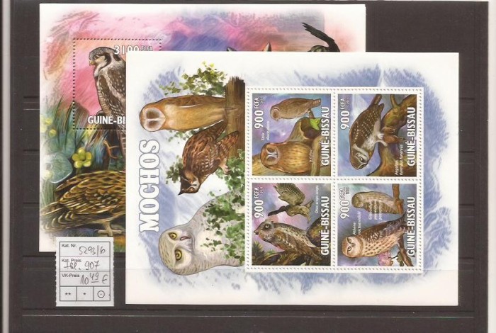 Guinea - Bissau - owls 5293/6+bl.907
