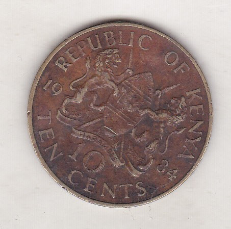 bnk mnd Kenya 10 centi 1984