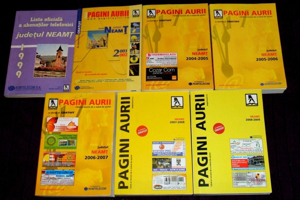 1999-2009 Lot 7 volume Pagini Aurii - Pagini Albe, carte telefoane abonati  Neamt | arhiva Okazii.ro
