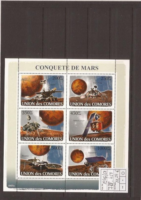 Comores - Mars Exploration 1946/51+bl.450