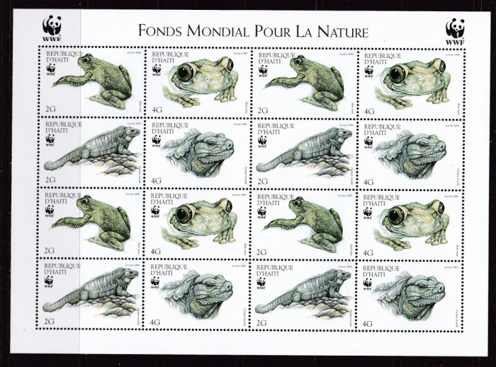 Haiti 1999 fauna broaste WWF MI 1588-1591 klb MNH w24