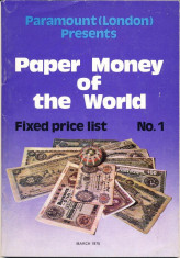 REVISTA SUPLIMENT - PAPER MONEY OF THE WORLD - NR.1 MARTIE 1975 foto