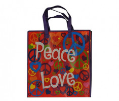 Geanta - vara - Peace &amp;amp;amp; Love ( 50 cm x 50 cm ) foto