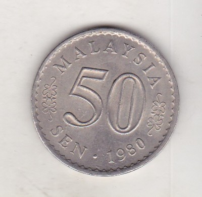 bnk mnd Malaezia Malaysia 50 sen 1980 foto
