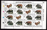 Indonezia 1996 fauna rinoceri WWF MI 1648-51 klb MNH w24, Nestampilat