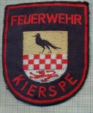 62 - EMBLEMA MANECA - POMPIERI -GERMANIA- FEUERWEHR KIERSPE -starea care se vede