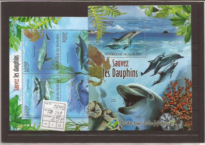 Burundi - dolphins 2610/3+bl.249