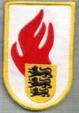 59 - EMBLEMA MANECA - POMPIERI -GERMANIA- Jugendfeuerwehr -starea care se vede