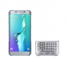 Husa protectie spate cu tastatura QWERTY pentru Samsung Galaxy S6 Edge+ (G928), EJ-CG928MSEGDE Silver foto