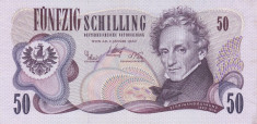 Bancnota Austria 50 Schillingi 1970 - P143 XF++/ aUNC foto