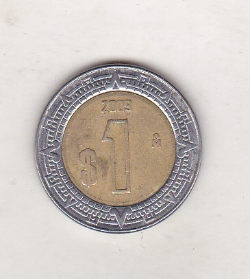 bnk mnd Mexic 1 peso 2009 , bimetal