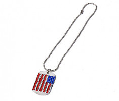 DOG TAG INOX - cu pietre tip Swarovski- Placuta ID . - flag US foto