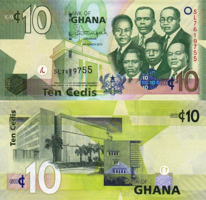 GHANA 10 cedis 2013 UNC!!!