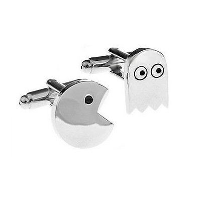 Butoni camasa model SUPER EROU PAC MAN argintii + cutie simpla cadou foto