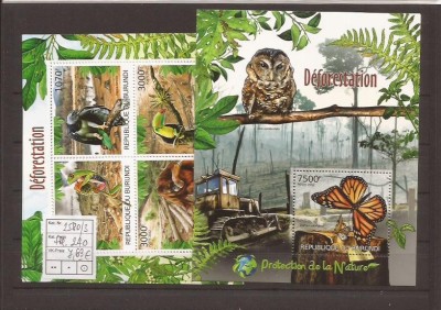 Burundi - nature protection 2580/3+bl.240 foto