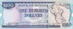 Bancnota Guyana 100 Dolari (1999) - P31 UNC foto